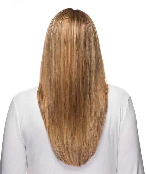 After image showcasing smooth, straight hair achieved with a Keratin Complex treatment, demonstrating frizz reduction